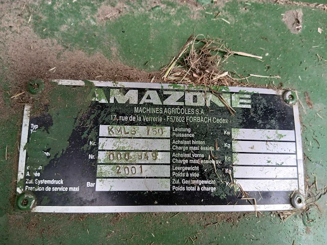 2001 amazone kmls v50 maaimachine - afbeelding 6 van  7