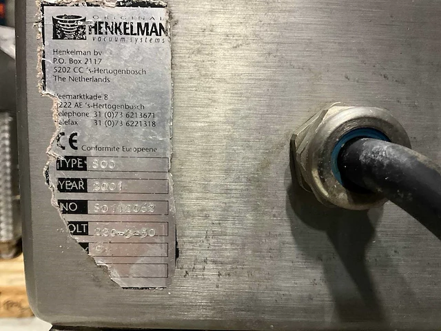 2001 henkelman 800 vacuümmachine - afbeelding 8 van  8