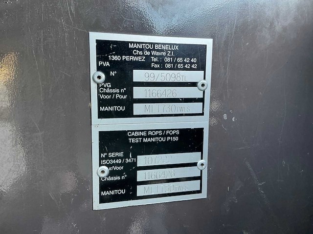 2001 manitou maniscopic mlt730-120 verreiker - afbeelding 15 van  25