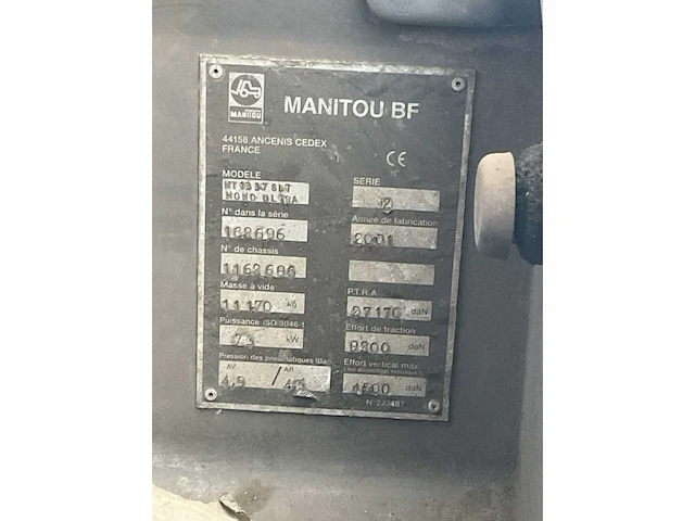 2001 manitou mt1337slt verreiker - afbeelding 12 van  13