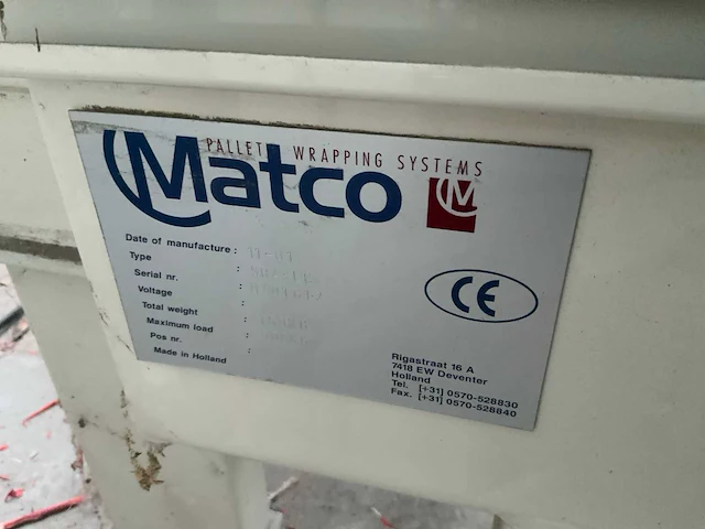 2001 matco sra-lc semi-automatische palletfoliewikkelaar met aan- en afvoerrollenbaan - afbeelding 7 van  24