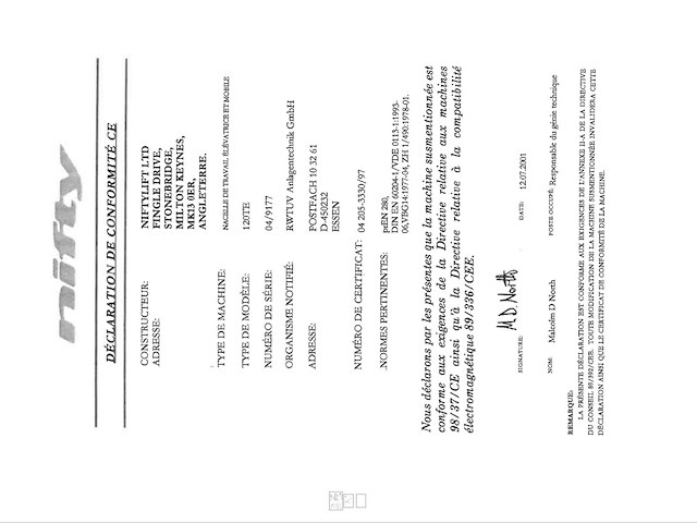 2001 nifty 120 te hoogwerker - afbeelding 41 van  48