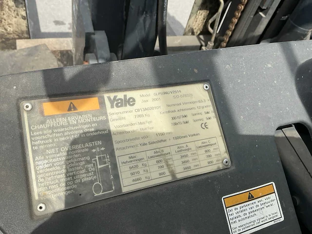 2001 yale glp55mj vorkheftruck - afbeelding 4 van  13