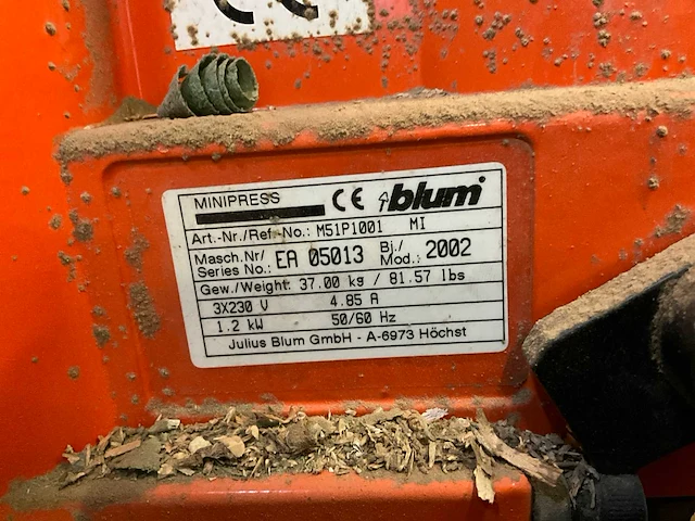2002 blum multipress potscharnier boormachines - afbeelding 4 van  4