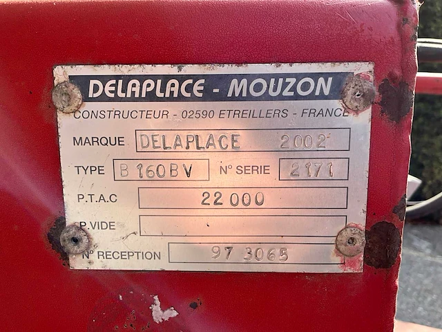2002 delaplace b160bv hydraulische kipper - afbeelding 10 van  38