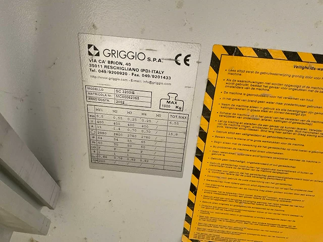 2002 griggio tornado paneelcirkelzaagmachine - afbeelding 2 van  11