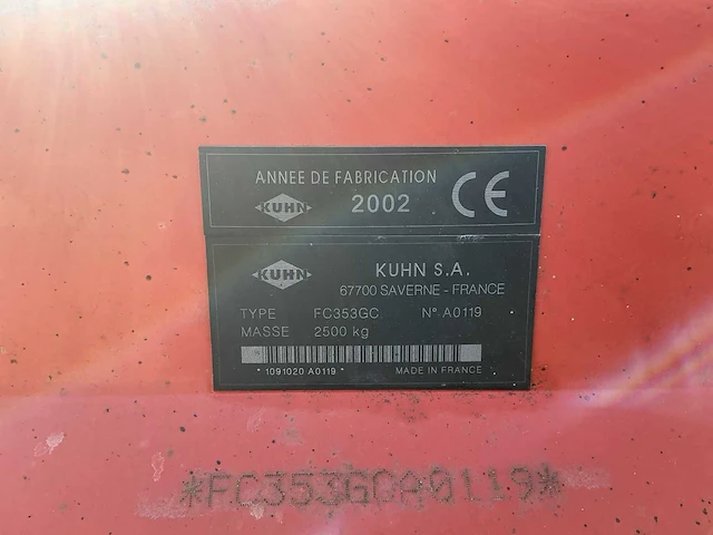 2002 kuhn fc353gc getrokken schijvenmaaier - afbeelding 16 van  23