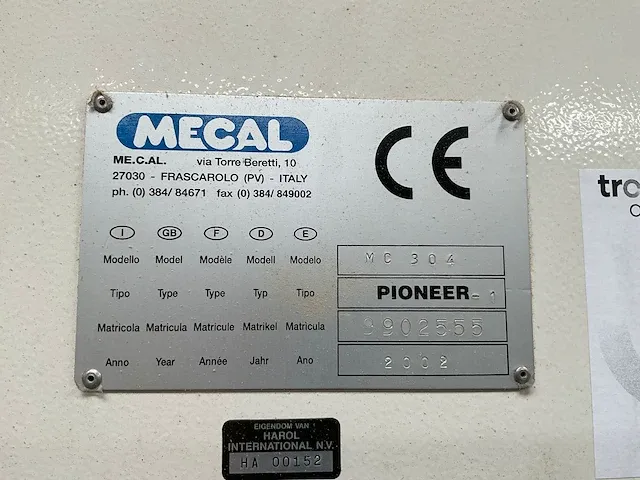 2002 mecal pioneer mc304 cnc bewerkingscentrum - afbeelding 2 van  12