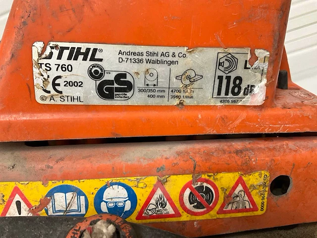 2002 stihl ts760 betonzaag - afbeelding 6 van  6