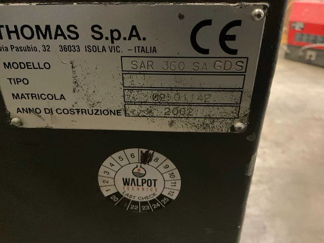 2002 thomas sar 360 sa gds bandzaagmachine - afbeelding 11 van  12