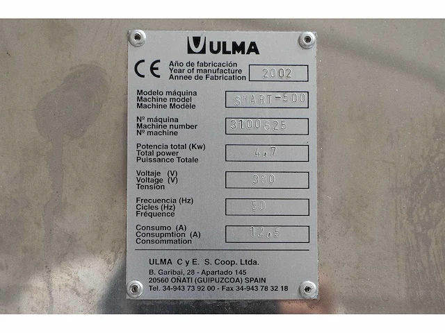 2002 ulma smart 500 traysealer - afbeelding 7 van  8