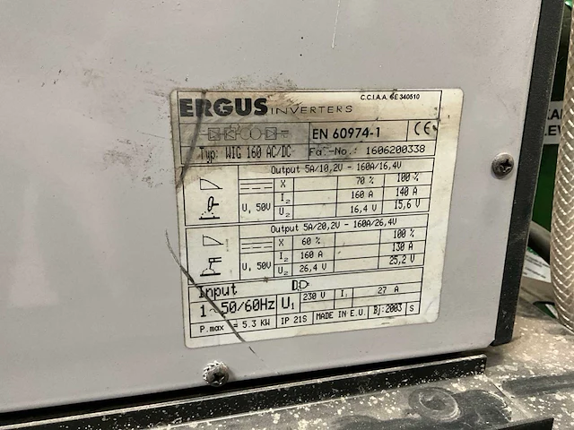 2003 ergus wig 160 ac/dc lasmachine - afbeelding 3 van  6