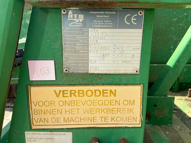 2003 htn v 30.9 s verreiker hoogwerker met remote - afbeelding 8 van  16