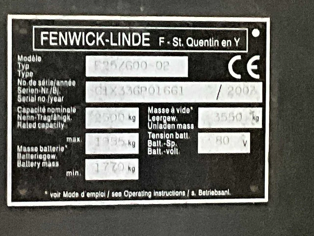 2003 linde e25/600-02 vorkheftruck - afbeelding 14 van  24