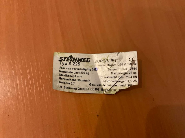 2003 steinweg superlift 200/300 bouwlift - afbeelding 10 van  10