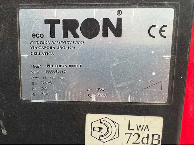 2003 tron pulitron 1000et veegmachine - afbeelding 9 van  9