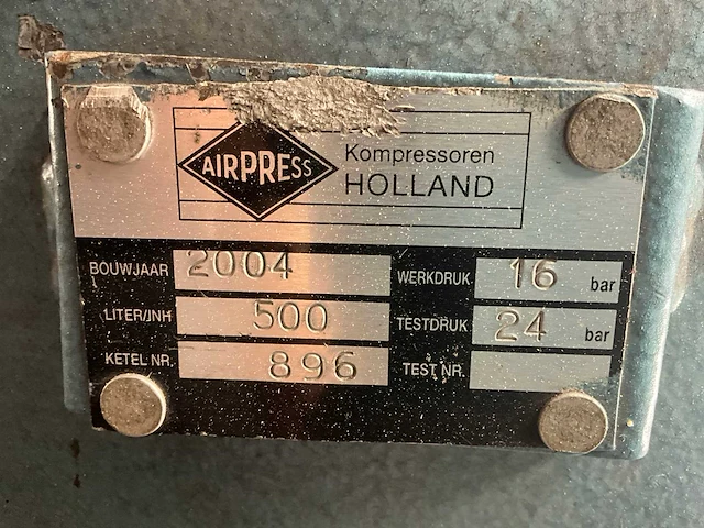 2004 airpress k500-1000 luchtcompressor - afbeelding 7 van  15