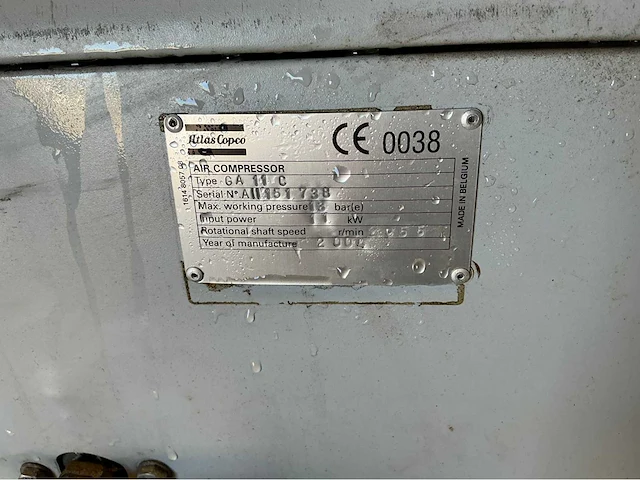 2004 atlas copco ga 11 c schroefcompressor - afbeelding 8 van  8