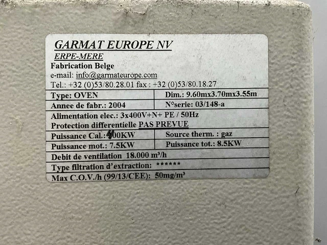 2004 garmat oven badgeoven en poederlakcabine - afbeelding 5 van  19