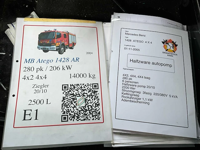 2004 mercedes-benz 1428 af tankautospuit - afbeelding 47 van  66