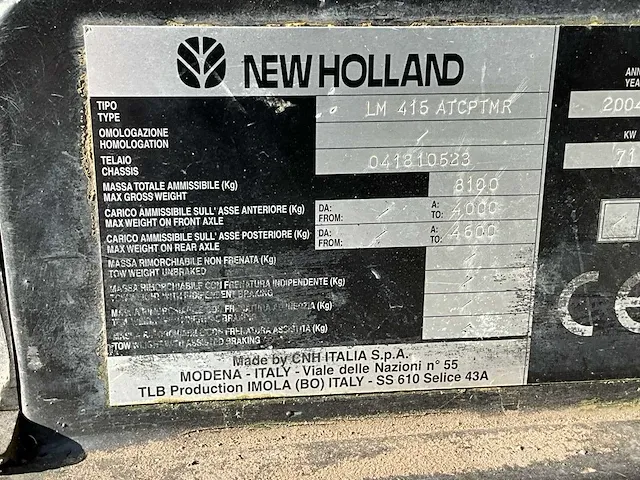 2004 new holland lm415 atcptmr verreiker - afbeelding 16 van  28