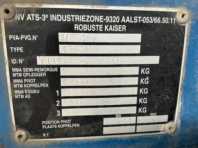 2004 robuste kaiser s3803ab kipper oplegger - afbeelding 21 van  26