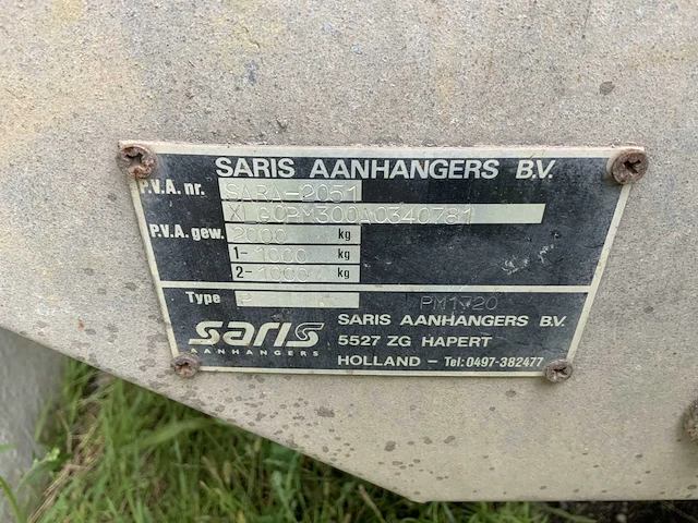2004 saris p sara-2051 aanhangwagen - afbeelding 4 van  6