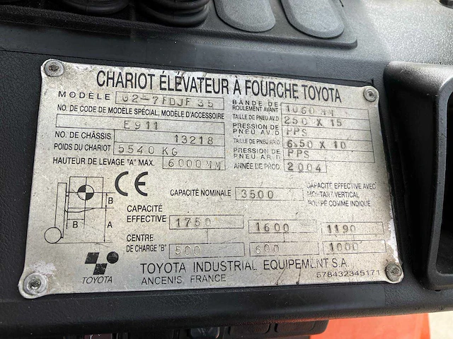 2004 toyota 02-7fdjf35 vorkheftruck - afbeelding 52 van  56