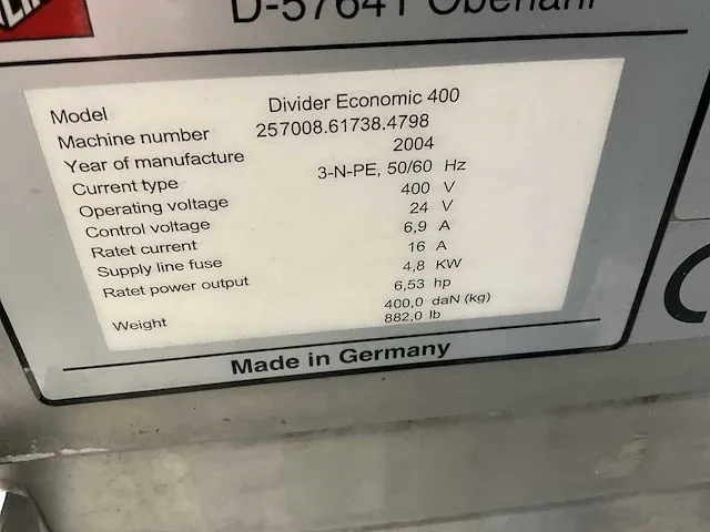 2004 treif divider economic 400 snijmachine - afbeelding 9 van  10