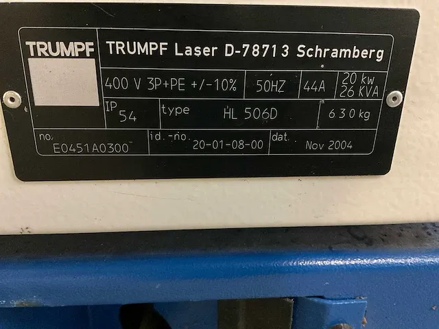 2004 trumpf hl506d laser - afbeelding 10 van  19