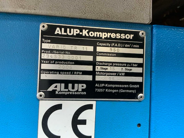 2005 alup-kompressor vario tr11 luchtcompressor - afbeelding 6 van  6
