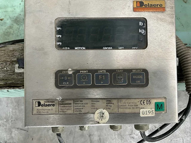 2005 delaere gse350 vloerweegschaal - afbeelding 10 van  11