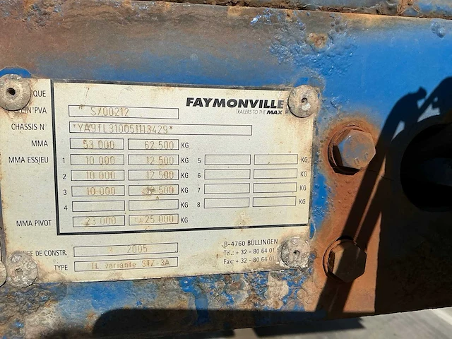 2005 faymonville tl variante stz 3a oplegger - afbeelding 19 van  26
