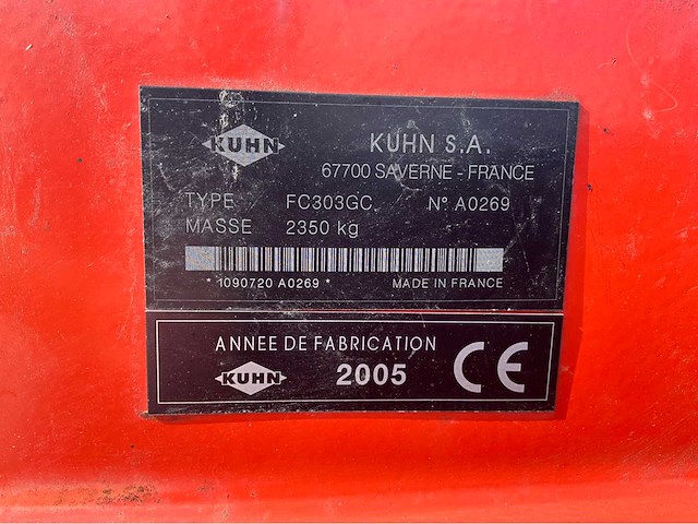 2005 kuhn fc 303 gc schijvenmaaier met kneuzer - afbeelding 12 van  20