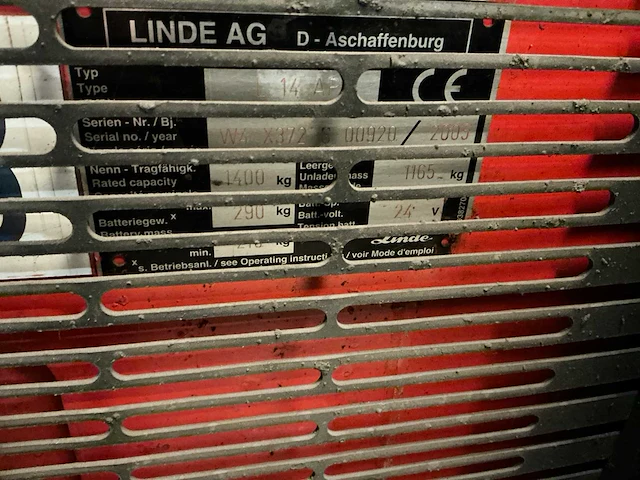 2005 linde l14 ap-372 stapelaar - afbeelding 2 van  10