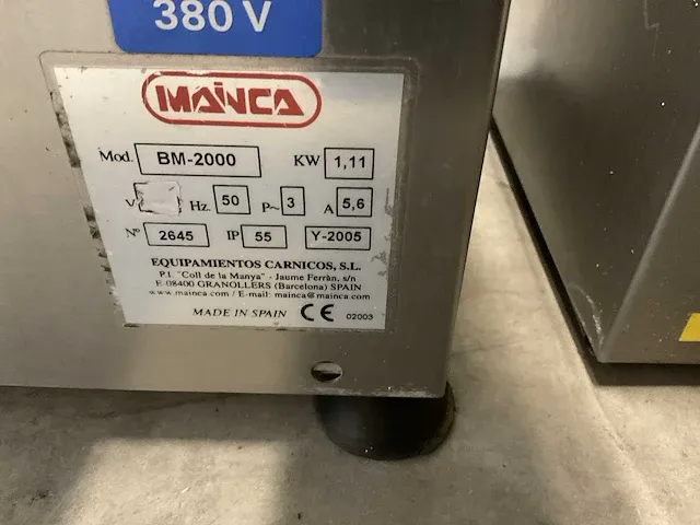 2005 mainca bm-2000 vleeszaagmachine - afbeelding 5 van  5