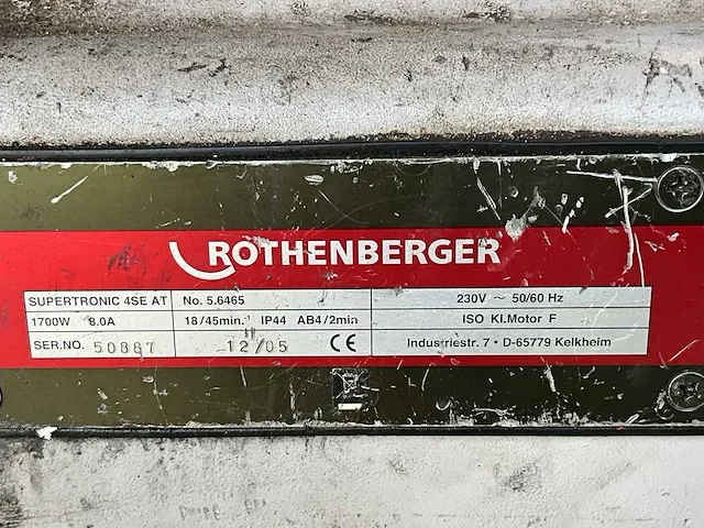 2005 rothenberger supertronic 4se draadsnijmachine - afbeelding 5 van  7