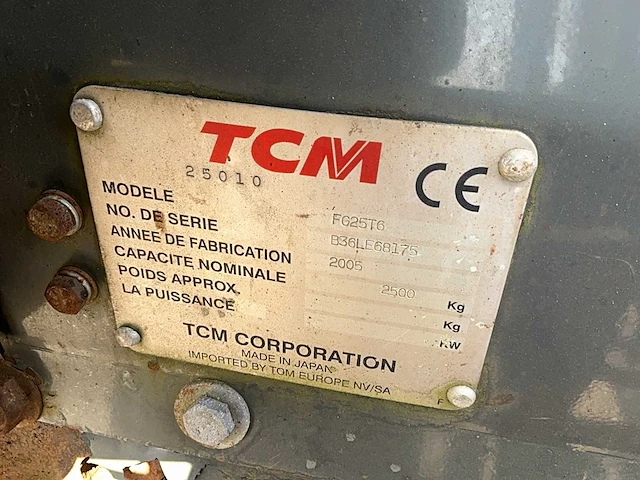 2005 tcm fg25t6 vorkheftruck - afbeelding 13 van  31
