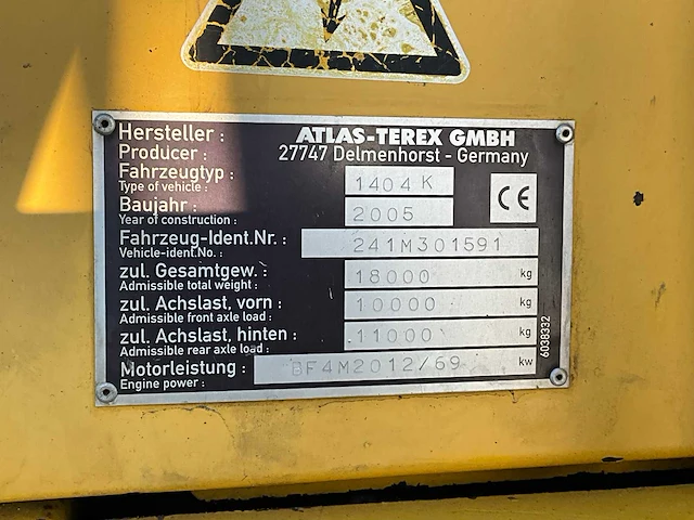 2005 terex atlas 140 4 mk banden graafmachines - afbeelding 15 van  35