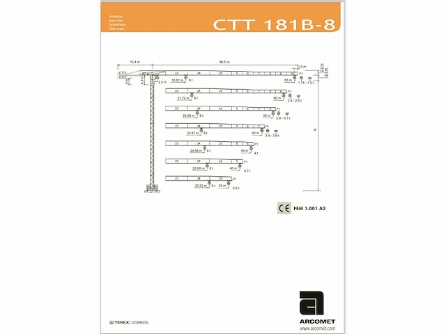 2005 terex comedil ctt 181/a-8 torenkraan - afbeelding 13 van  21