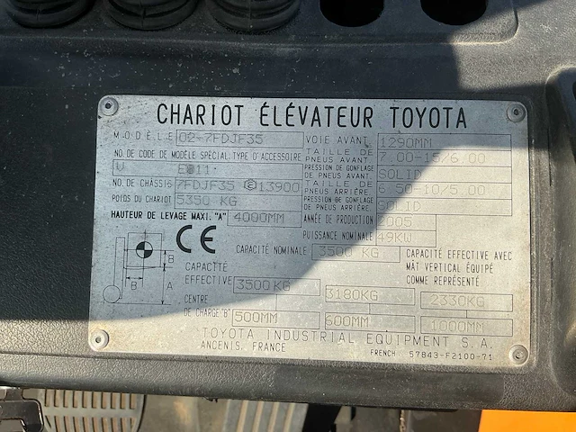 2005 toyota 02-7fdjf35 vorkheftruck - afbeelding 18 van  26