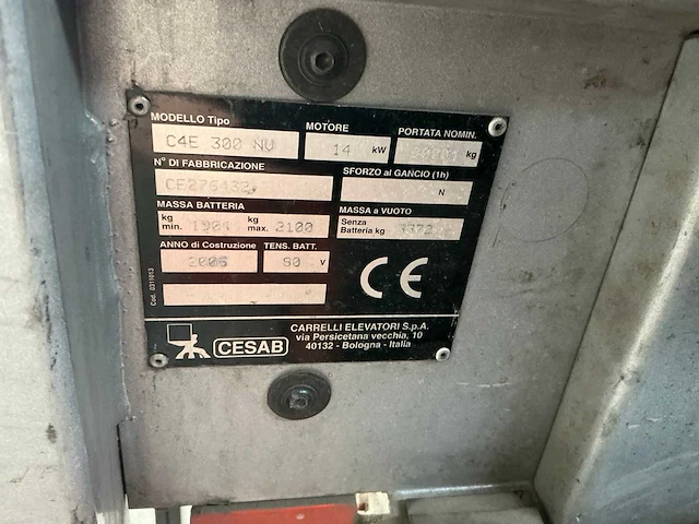 2006 cesab centauro 80 vorkheftruck - afbeelding 2 van  21