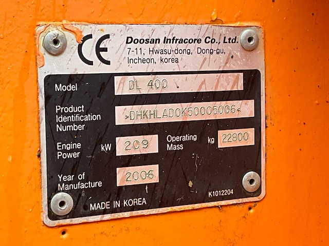 2006 doosan dl400 wiellader - afbeelding 20 van  31