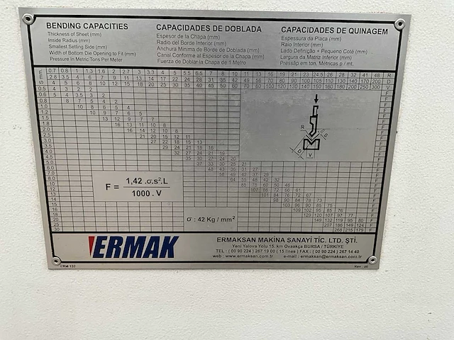 2006 ermak cnchap 3160 cnc kantbank - afbeelding 13 van  24