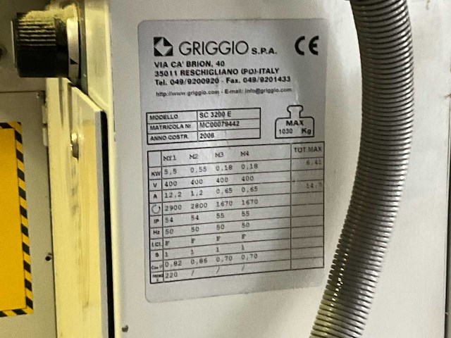 2006 griggio sc 3200 paneelcirkelzaagmachine - afbeelding 13 van  26