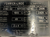 2006 linde-fenwick e18c-02 vorkheftruck - afbeelding 1 van  41