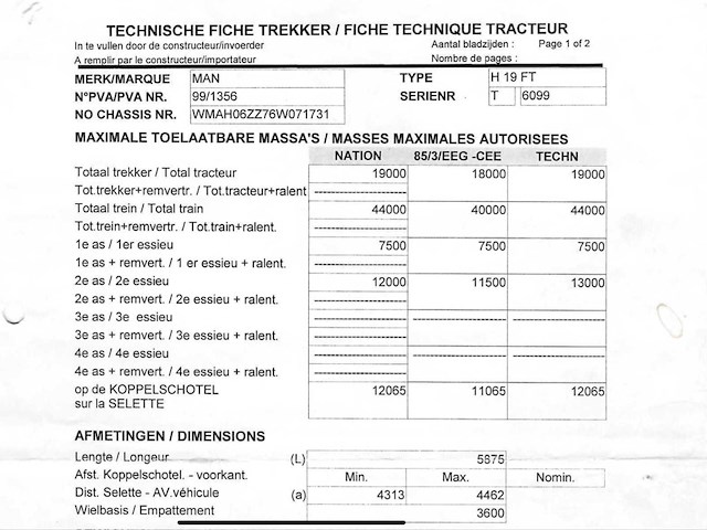 2006 man tga 18.390 trekker - airco en webasto - automaat - afbeelding 5 van  17