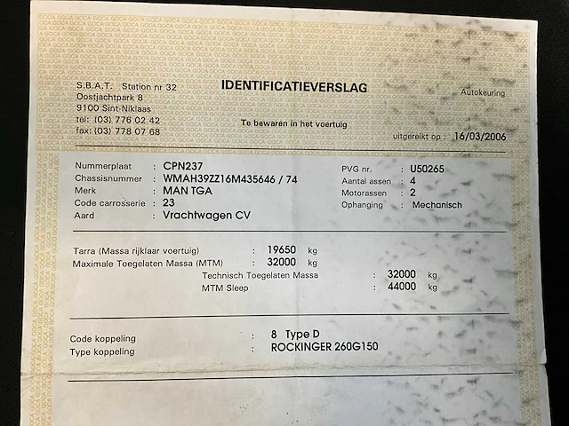 2006 man tga vrachtwagen - afbeelding 29 van  37