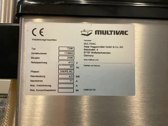 2006 multivav t200 tray seal machine - afbeelding 7 van  7