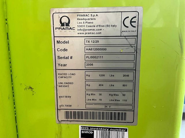 2006 pramac tx12/29 stapelaar - afbeelding 5 van  9